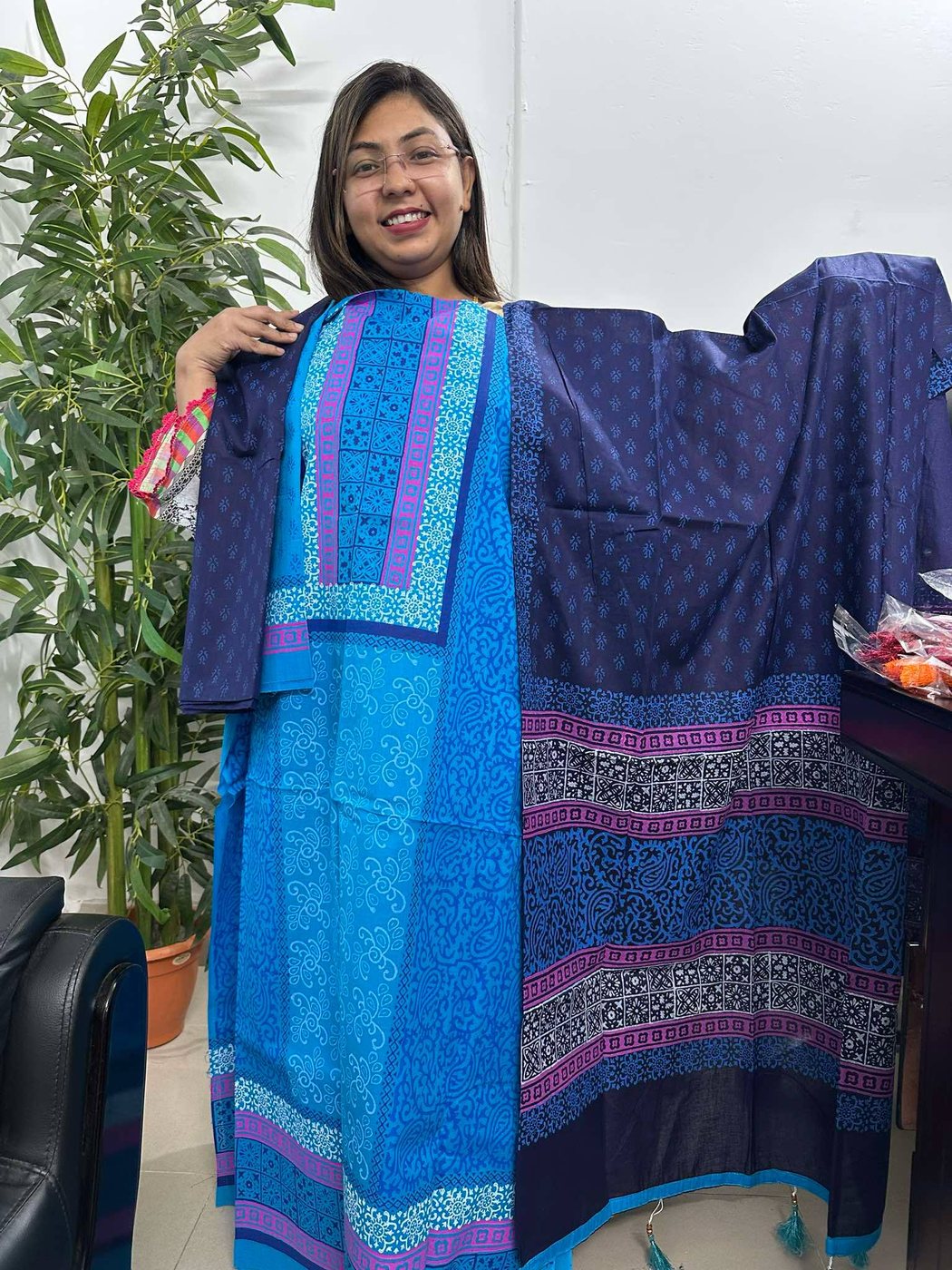 Firoza Navy Blue Block