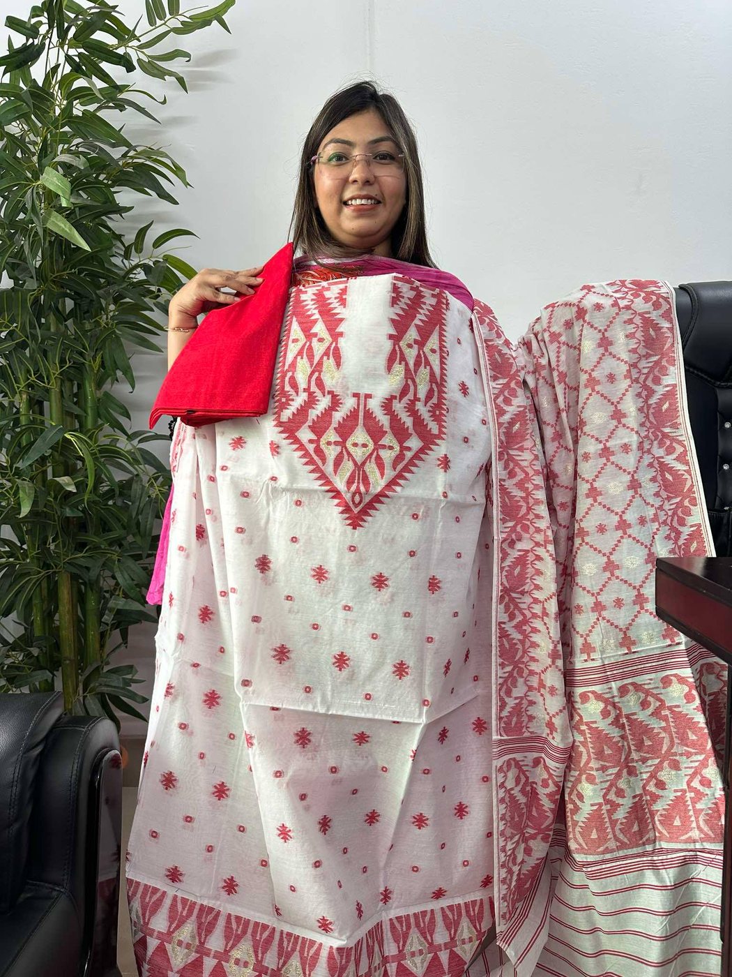 Shada Jamdani 3 Piece
