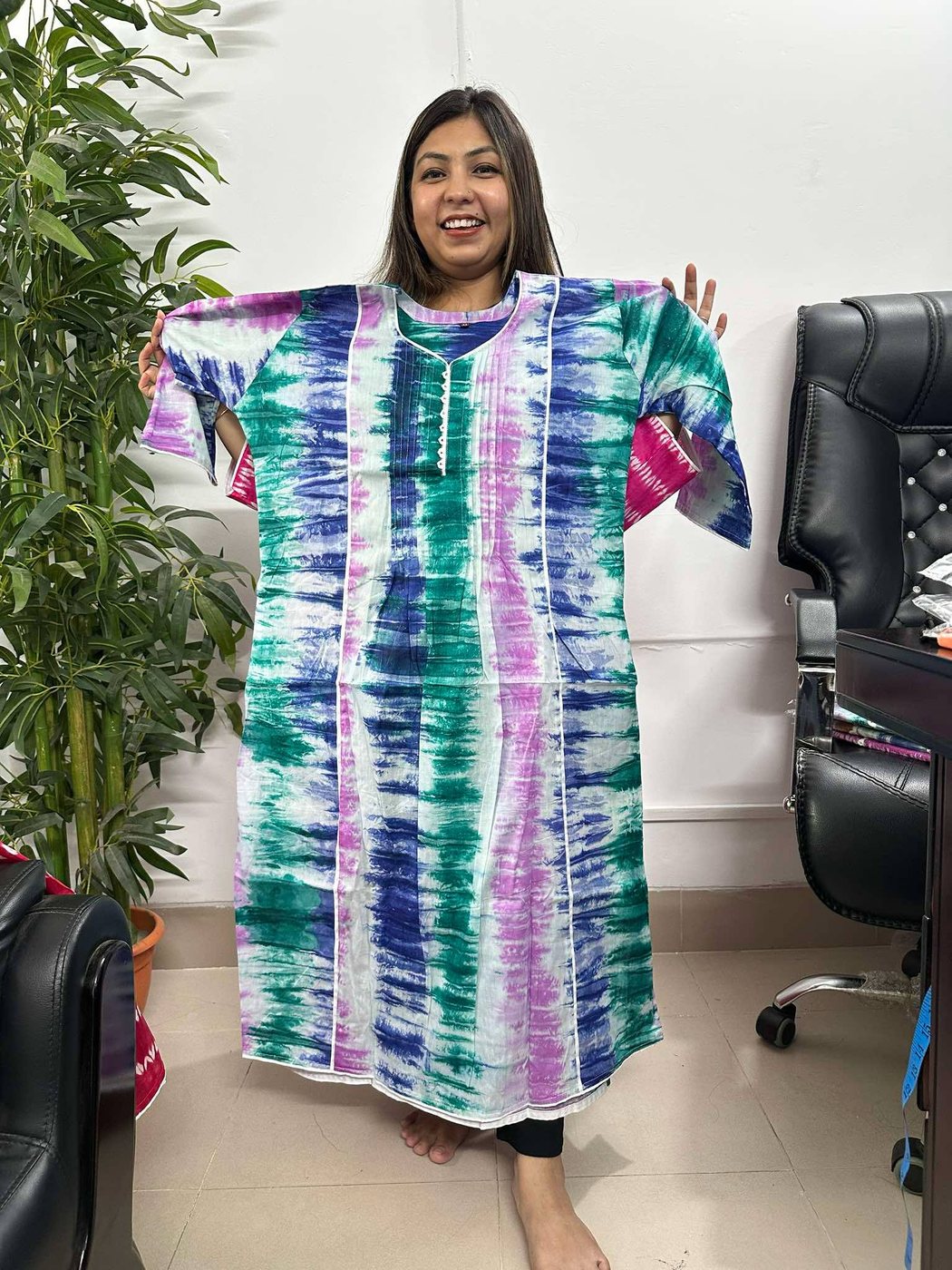 Blue Rainbow Pocket Kurti