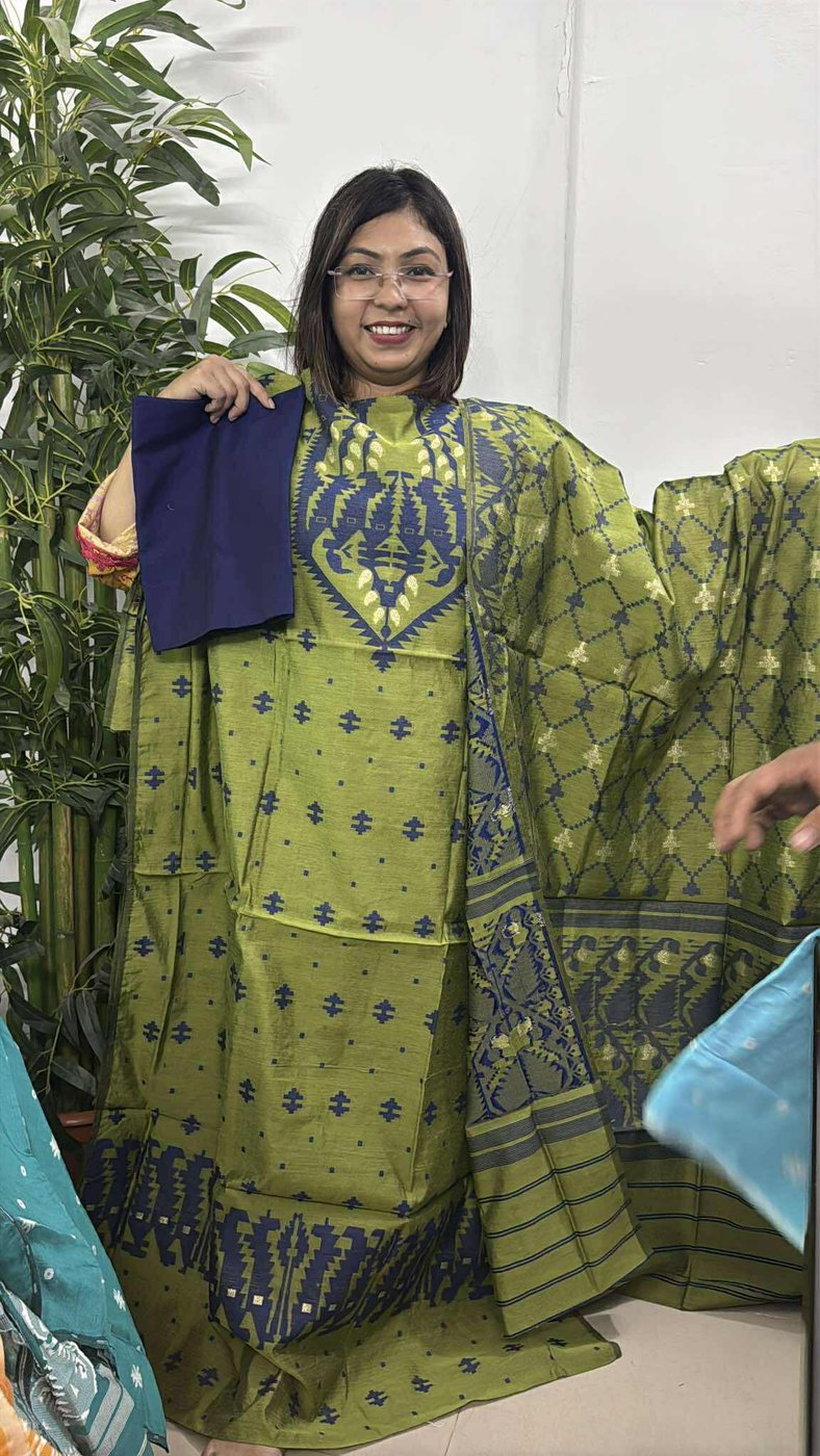 Green Blue Jamdani