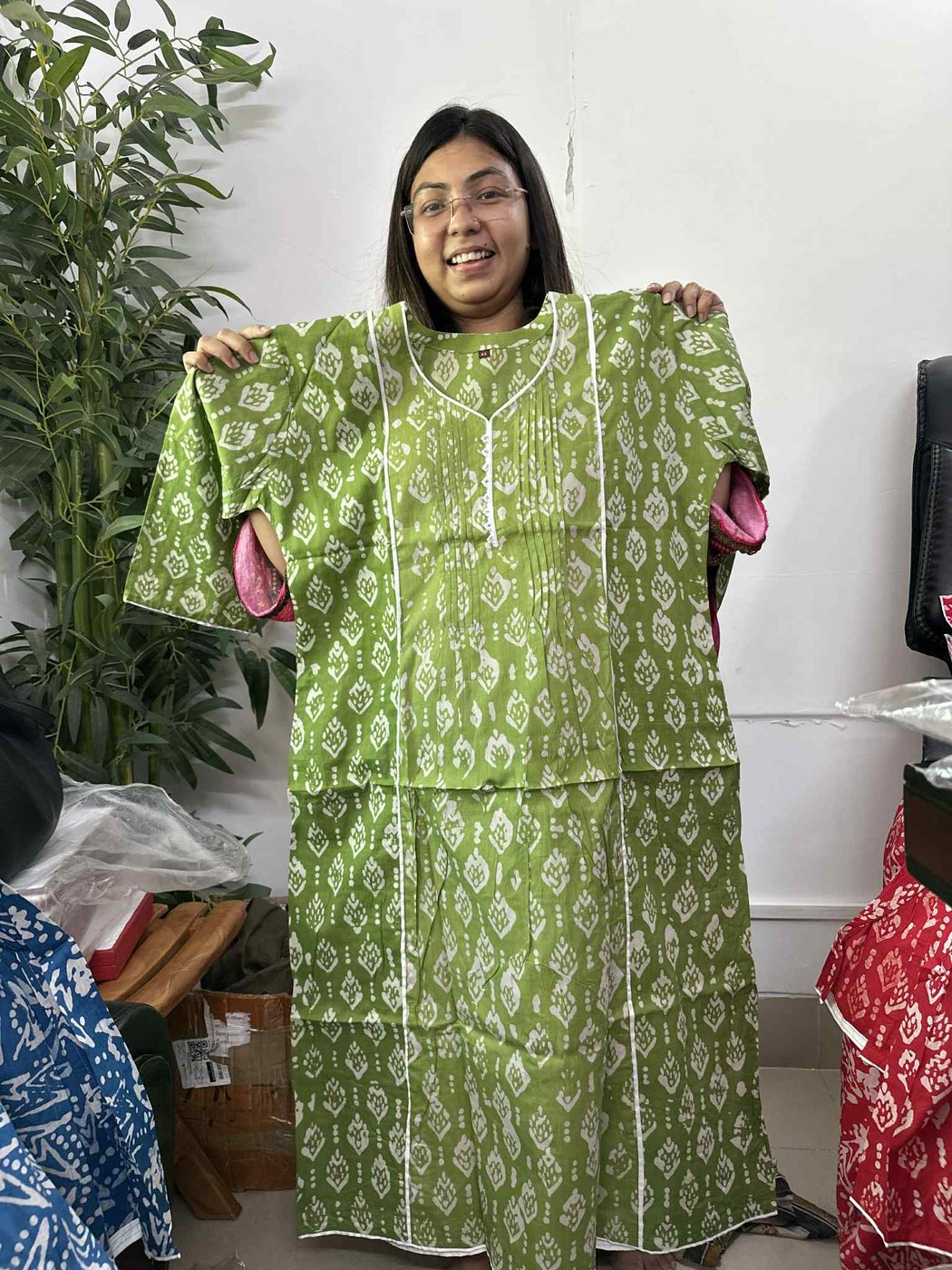 Green Batik Kurti
