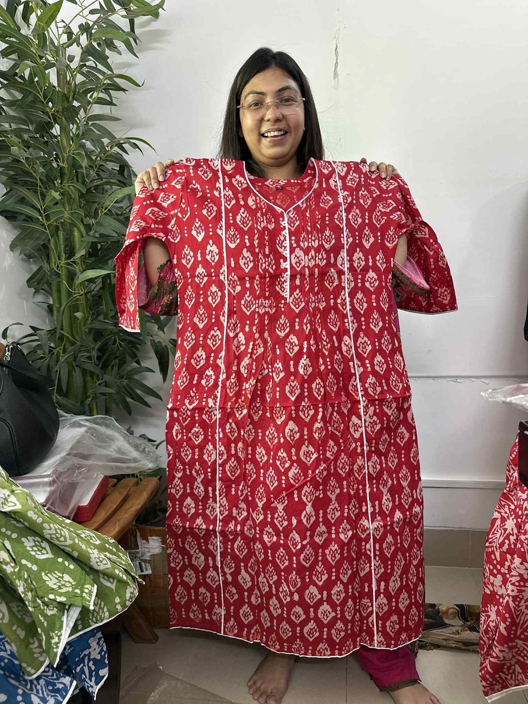 Red Batik Kurti