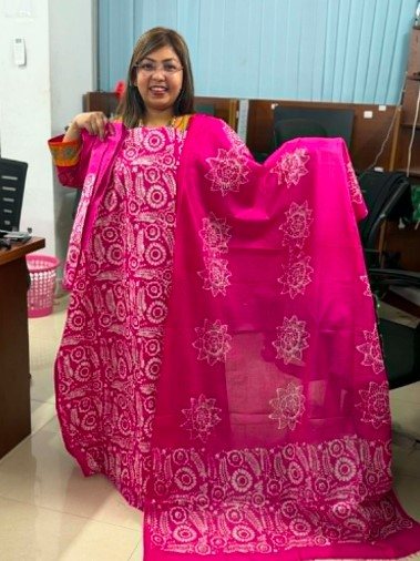 Batik Unstitch (Pink White)