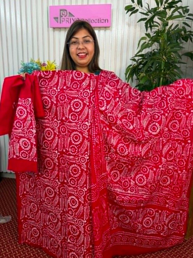 Batik Unstitch (Red White)